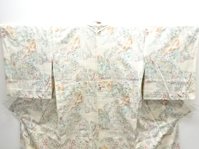  誰が袖模様単衣小紋着物